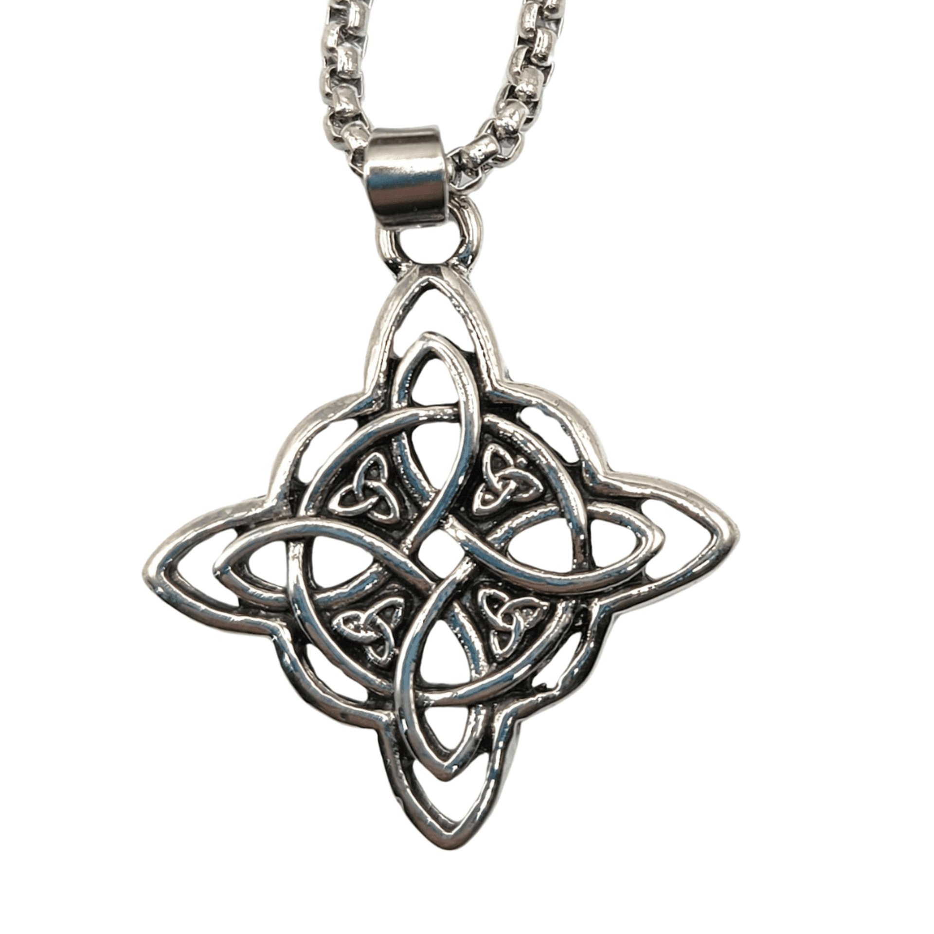 Colgante acero Nudo de Bruja con cadena - 2